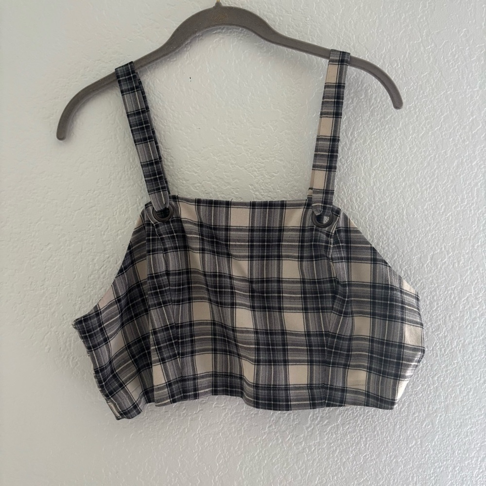 Wild Fable Black and White Plaid Top